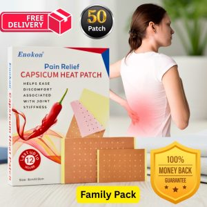 Set of 10 Upto 12-Hours Pain Relief Capsicum Heat Patch (50 Patches)